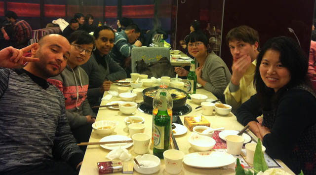 Having Peanut Butter Hot Pot with Foreign Colleagues